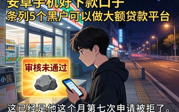 安卓手机好下款的口子，条列5个黑户可以做大额贷款平台