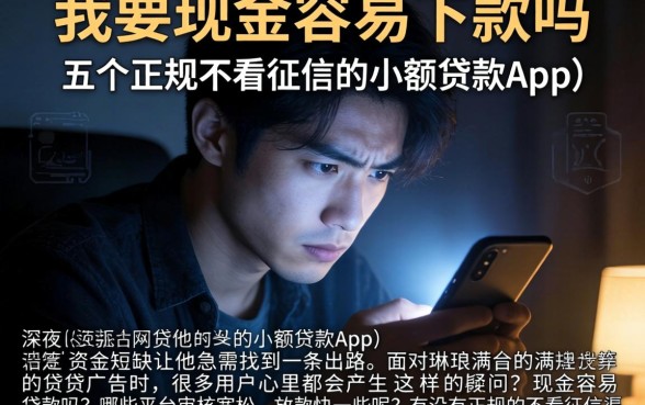 我要现金容易下款吗，详细阐述五个正规不看征信的小额贷款app