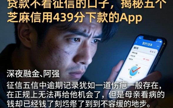 贷款不看征信的口子，揭秘五个芝麻信用439分下款的app