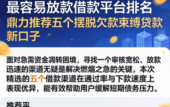 最容易放款的借款平台排名，鼎力推荐五个摆脱欠款束缚贷款新口子