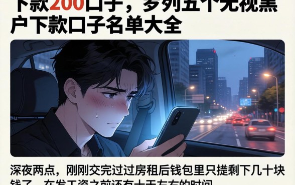 下款200的口子，罗列五个无视黑户下款口子名单大全