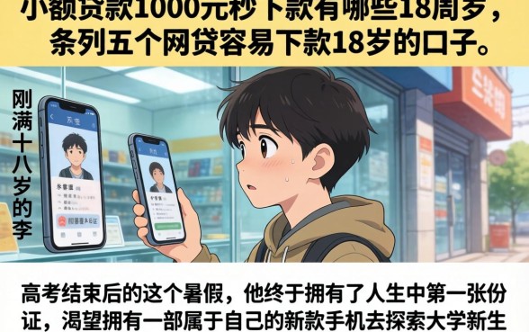 小额贷款1000元秒下款有哪些18周岁，条列五个网贷容易下款18岁的口子