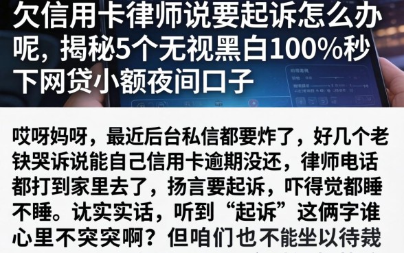 欠信用卡律师说要起诉怎么办呢，揭秘5个无视黑白100%秒下网贷小额夜间口子