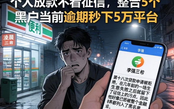 个人放款不看征信，整合5个黑户当前逾期秒下5万平台
