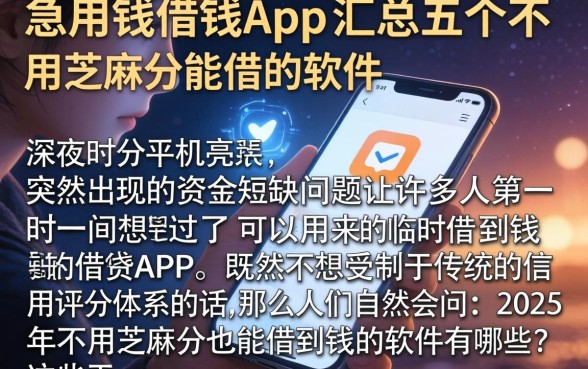 急用钱借钱app，汇总五个不用芝麻分能借的软件