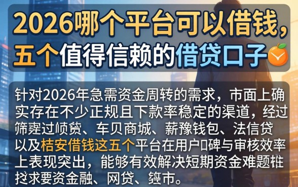 2026哪个平台可以借钱，详细阐述五个值得信赖的借贷口子