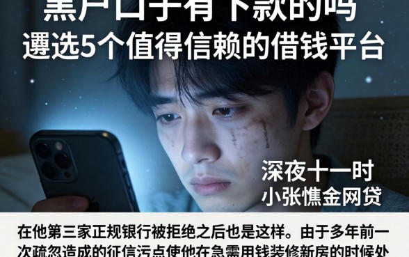 黑户口子有下款的吗，遴选5个值得信赖的借钱平台
