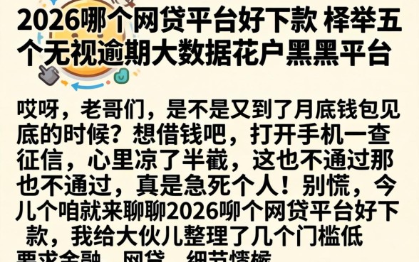 2026哪个网贷平台好下款，枚举五个无视逾期大数据花户黑户平台