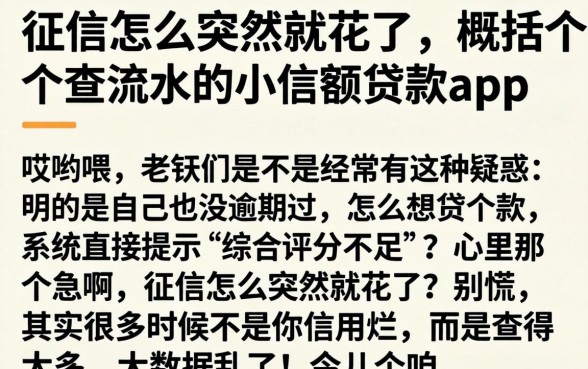 征信怎么突然就花了，概括五个不查流水的小额度贷款app