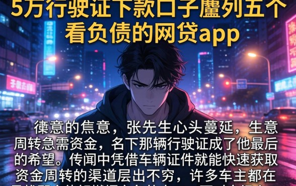 5万行驶证下款的口子，胪列五个不看负债的网贷app