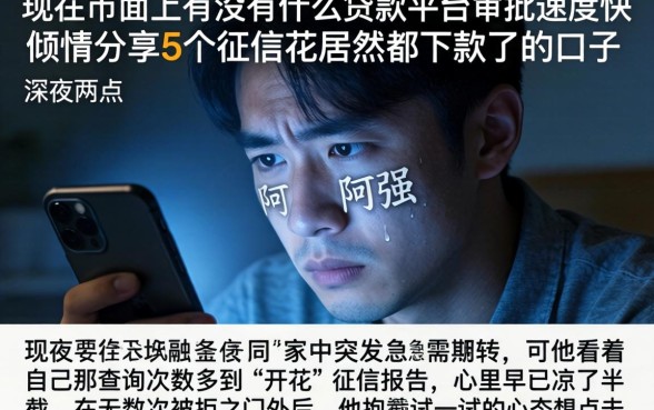 现在市面上有没有什么贷款平台审批速度快，倾情分享5个征信花居然都下款了的口子