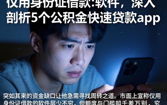 仅用身份证借款的软件，深入剖析5个公积金快速贷款app