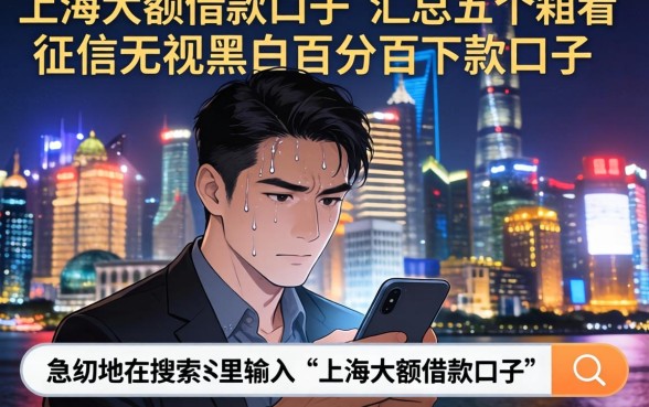 上海大额借款口子，汇总五个不看征信无视黑白百分百下款口子