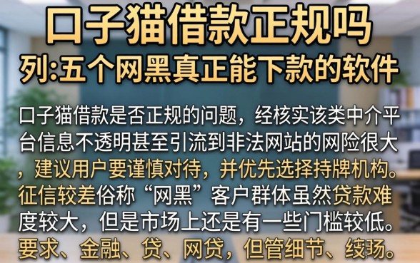 口子猫借款正规吗，条列五个网黑真正能下款的软件
