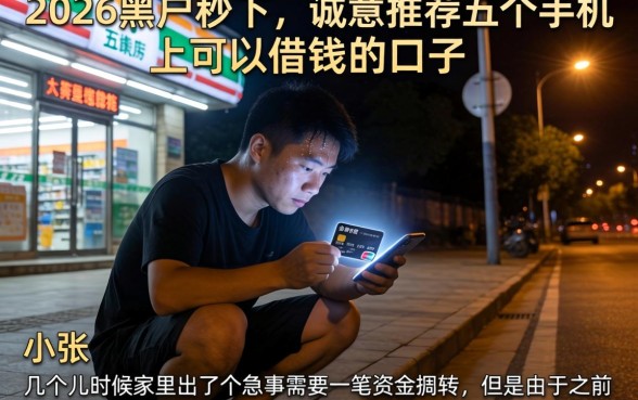 2026黑户秒下，诚意推荐五个手机上可以借钱的口子