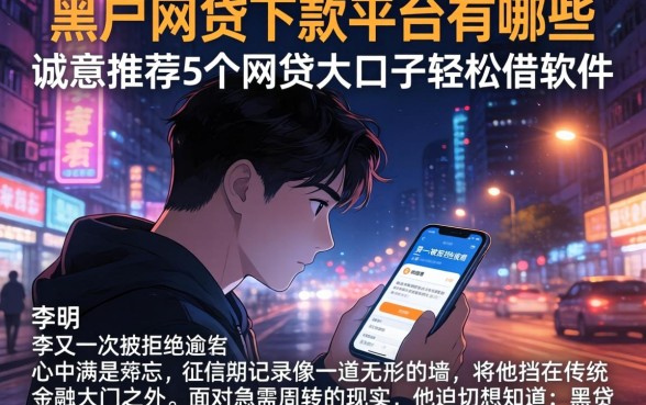 黑户网贷下款平台有哪些，诚意推荐5个网贷大口子轻松借软件