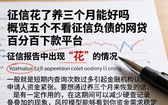 征信花了养三个月能好吗，概览五个不看征信负债的网贷百分百下款平台