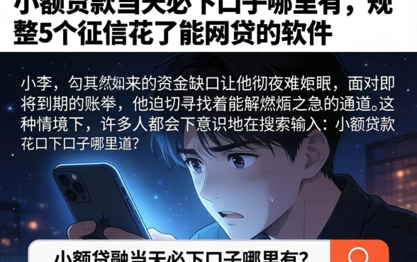 小额贷款当天必下口子哪里有，规整5个征信花了能网贷的软件