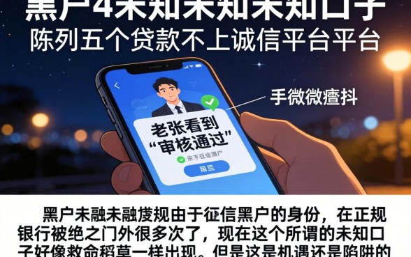 黑户4未知未知未知口子，陈列五个贷款不上诚信平台的平台