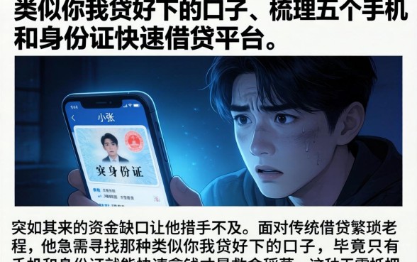 类似你我贷好下的口子，梳理五个手机和身份证快速借钱平台