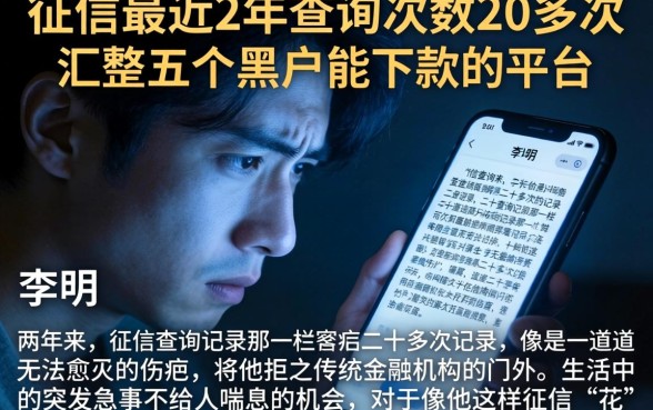 征信最近2年查询次数20多次,汇整五个黑户能下款的平台