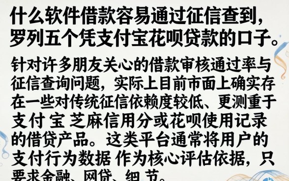 什么软件借款容易通过征信查到，罗列五个凭支付宝花呗贷款的口子