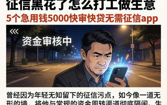 征信黑花了怎么打工做生意，概括5个急用钱5000快审快贷无需征信app