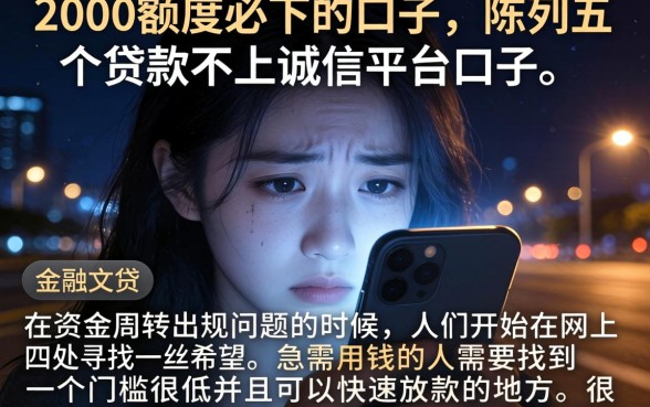 2000额度必下的口子，陈列五个贷款不上诚信平台的口子