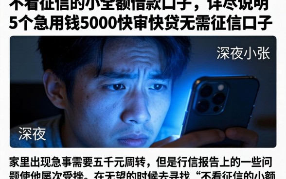 不看征信的小额借款口子，详尽说明5个急用钱5000快审快贷无需征信口子