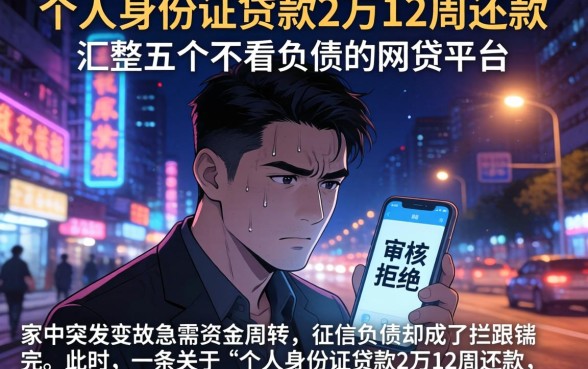 个人身份证贷款2万12周还款，汇整五个不看负债的网贷平台