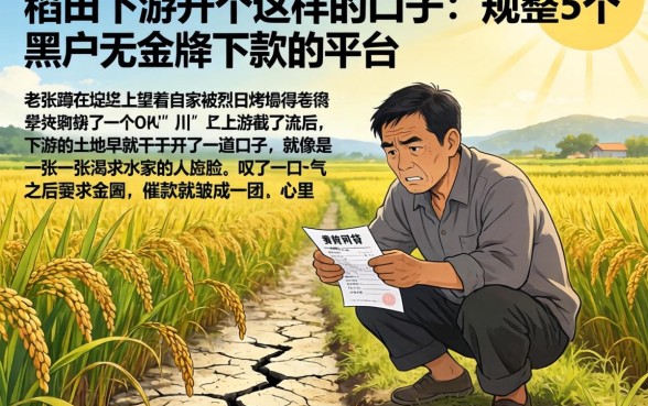 稻田下游开个这样的口子，规整5个黑户无条件下款的平台