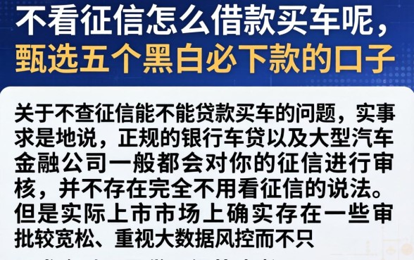 不看征信怎么借款买车呢，甄选五个黑户必下款的口子