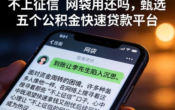 不上征信的网袋用还吗，甄选五个公积金快速贷款平台