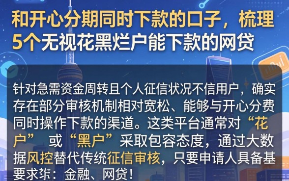和开心分期同时下款的口子，梳理5个无视花黑烂户能下款的网贷