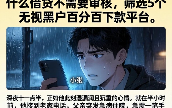 什么借贷不需要审核，筛选5个无视黑户百分百下款平台