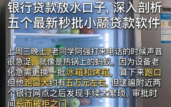 银行贷款放水口子，深入剖析五个最新秒批小额贷款软件