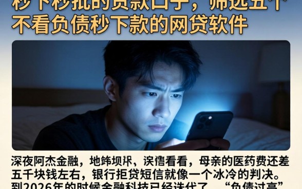 秒下秒批的贷款口子,筛选五个不看负债秒下款的网贷软件