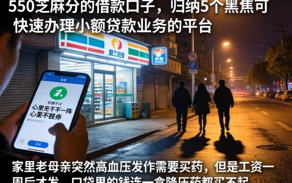 550芝麻分的借款口子，归纳5个黑户可快速办理小额贷款业务的平台