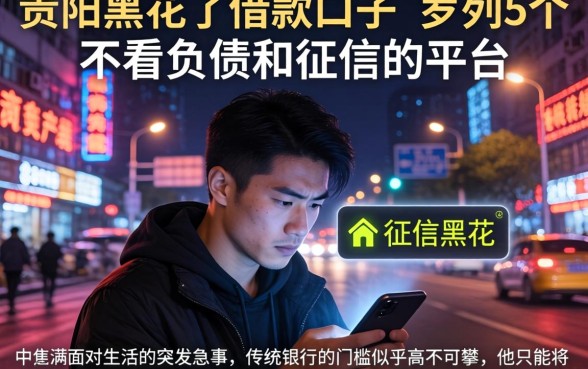 贵阳黑花了借款口子，罗列5个不看负债和征信的平台
