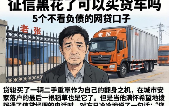 征信黑花了可以买货车吗，详细阐述5个不看负债的网贷口子