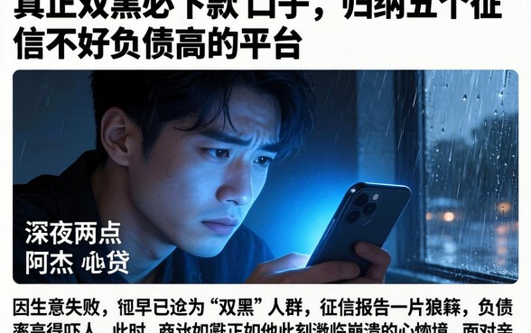 真正双黑必下款的口子，归纳五个征信不好负债高的平台