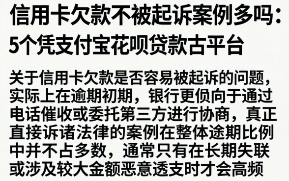 信用卡欠款不被起诉的案例多吗，详细阐述5个凭支付宝花呗贷款的平台