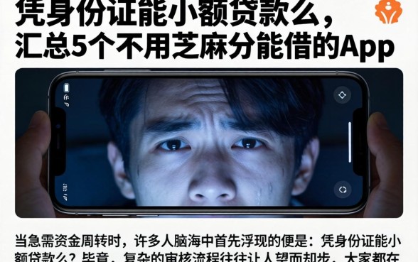 凭身份证能小额贷款么，汇总5个不用芝麻分能借的app