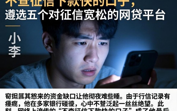 不查征信下款快的口子，遴选五个对征信宽松的网贷平台
