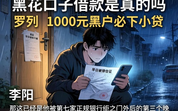 黑花口子借款是真的吗，罗列五个1000元黑户必下小贷