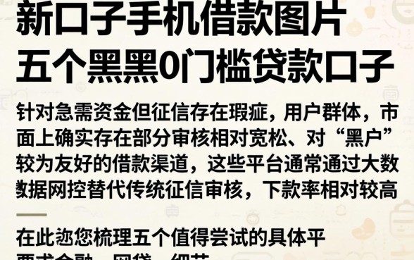 新口子手机借款图片，罗列五个黑户0门槛贷款口子