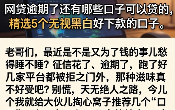 网贷逾期了还有哪些口子可以贷的，精选5个无视黑白好下款的口子