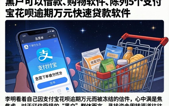黑户可以借款的购物软件，陈列5个支付宝花呗逾期万元快速贷款软件