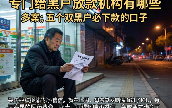专门给黑户放款的机构有哪些,条列五个双黑户必下款的口子