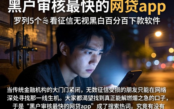 黑户审核最快的网贷app，罗列5个不看征信无视黑白百分百下款软件